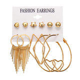 E1459 - Punk style big circle tassel earrings