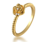 R490 - 18k gold ladies flower ring