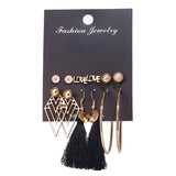 E1239 - Geometrical Tassel Earring Set