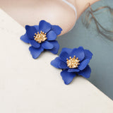 XE066 - Blue Petal Floral Earrings