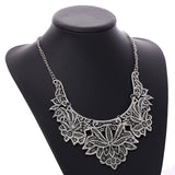 N2534 - Silver Carved Hollow Necklace