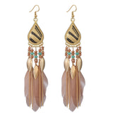 E1537 - Bohemian Retro Feather Earrings