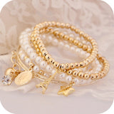 B089 - Pearl Eiffel Tower Bracelet