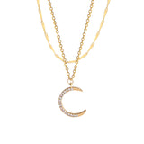 N2343 - Moon Zircon Pendant Necklace