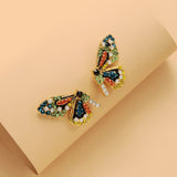 E1522 - Korean crystal butterfly earrings