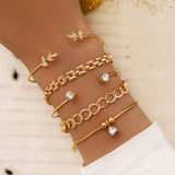 B848 - Layered Leaf Bracelet