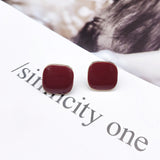 E1490 - Red Square Earrings