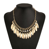 N2349 - Leaf tassel necklace