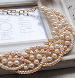 N077 - Pearl Collar Choker Necklace