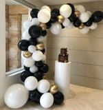 PS092 - Black and gold latex balloon Birthday Kit