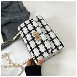 CL1203 - Plaid Fabric Shoulder Bag