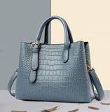 H1724 - Embossed Blue Handbag