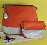 H1617 - Fashion 2pc Orange Handbag Set