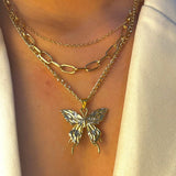 N2548 - Three Layered Butterfly Necklace