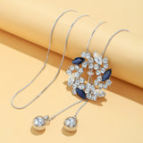 N2385 - Korean crystal diamond flower necklace