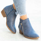 SH268 - Suede Double Side Zipper Boots