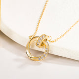 N2508 - Diamond-encrusted ring necklace