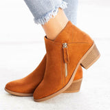 SH265 - Suede Double Side Zipper Boots