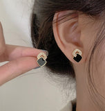 XE063 - Black Stud Earrings