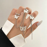 R673 - Silver Butterfly Ring Set