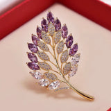 XSB105 - Purple Leaf Saree Brooch