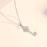 N2464 - Silver Key Pendant Necklace