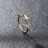 R655 - Inlaid Butterfly Zircon Ring