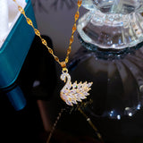 N2518 - Cold Wind Swan Necklace