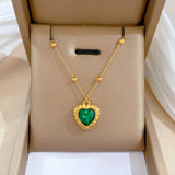 N2525 - Green love Pendant Necklace