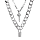 N2426 - Retro Lock Key Necklace