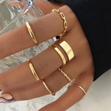 XR001 - Hollow Gold Fashion Ring Set