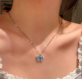 XN048 - Blue Crystal Butterfly Necklace