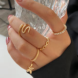 XR003 - Golden Snake Fashion Ring Set