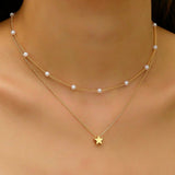 XN070 - Layered Star Necklace