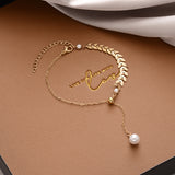 B910 - Pearl Willow Leaf Bracelet