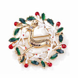 SB383 - Christmas Raindeer Saree Brooch