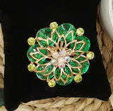 SB280 - Green Flower Brooch