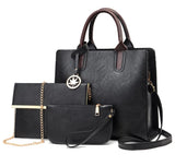 H1582 - Black Fashion Handbag Set