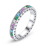 GFR015 - Inlaid Zircon Gemstone Colored S925 Ring