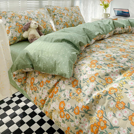 GBS017 - Floral Garden Four Piece Winter Luxury Bedding Set