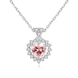 GFN012 - Morganite Peach Heart S925 Necklace