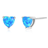 GFE027 - Peach Heart Love Opal S925 Stud Earrings