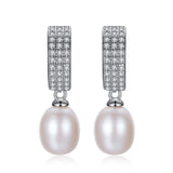 GFE010 - Silver Cultured Pearl Drop S925 Earrings