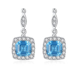 GFE020 - Blue Gemstone Cut S925 Earrings