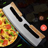 GKT003 - Double Handle Wooden Pizza Knife
