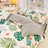 GBS024 - Summer Leaf Four Piece Winter Luxury Bedding Set