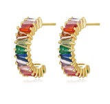 GFE003 - Color Zirconium S925 stud earrings