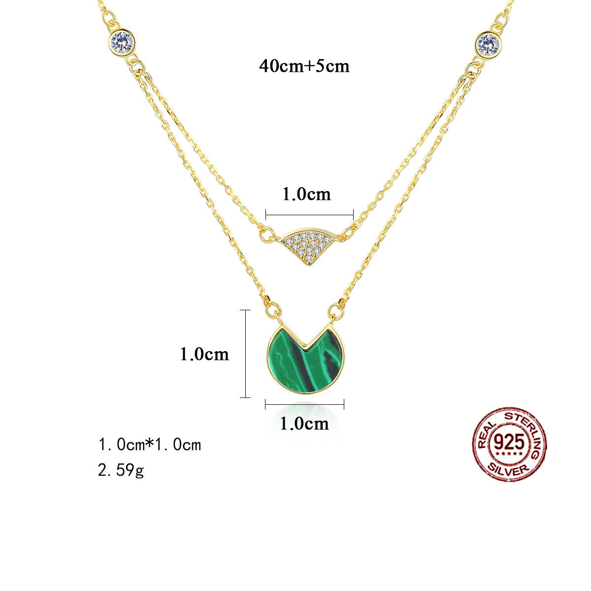 GFN027 - Malachite Japanese S925 Layered Necklace