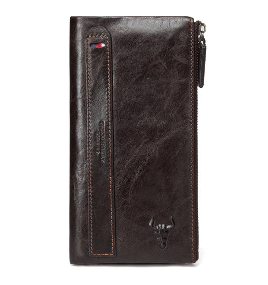 GWA033 - Ming Clan Dark Brown Cowhide Leather Wallet